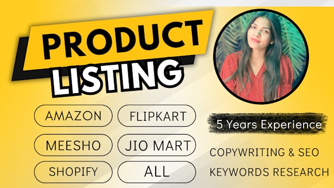 do product listing on amazon, flipkart, meesho, jiomart, shopify SEO optimized