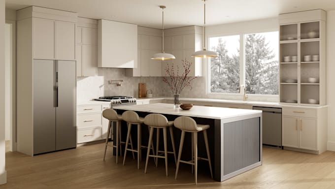 design and render photorealistic interior and exterior