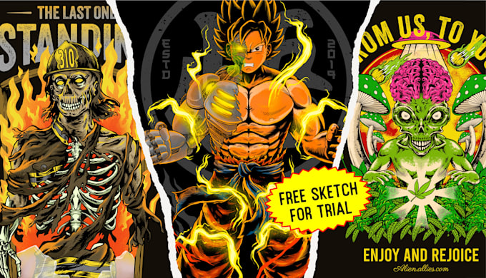create a custom hand drawn graphic tee illustration