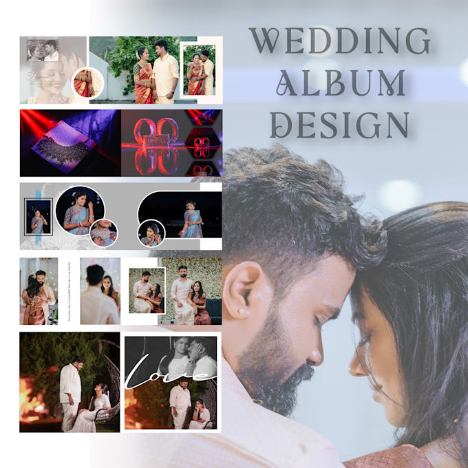 wedding album design with story based layout