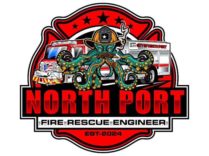 design unique fire fighter logo
