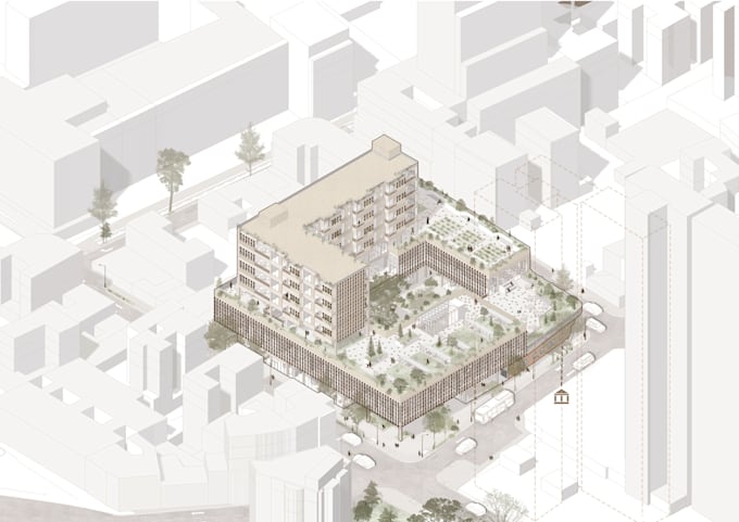 create stunning axonometric architecture drawing