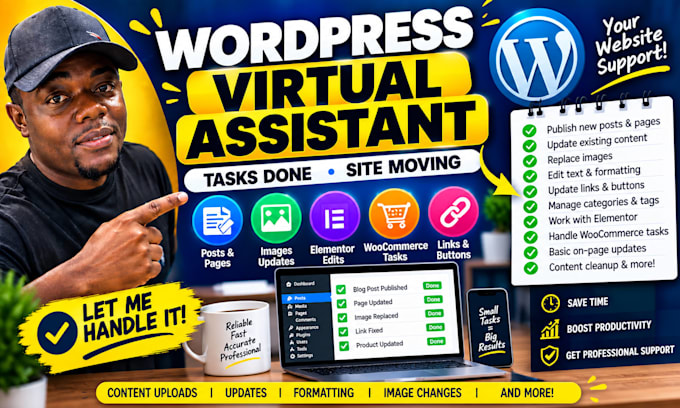 be your wordpress virtual assistant for website tasks