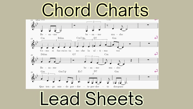 make a lead sheet or chord chart for any song you give me