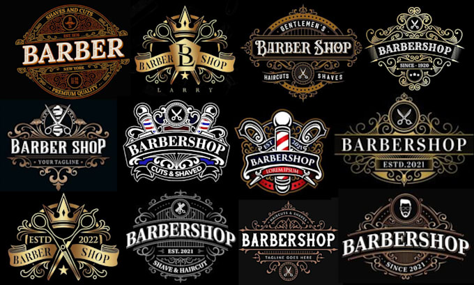 do cool and attractive barber shop and spa beauty salon logo retro vintage