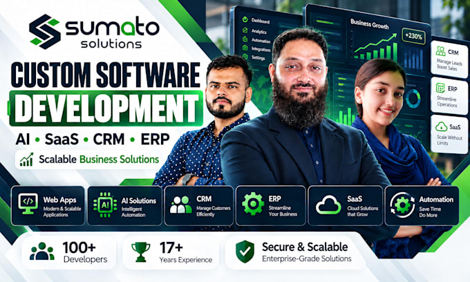 be your software and web application developer, ai software, CRM, saas, erp