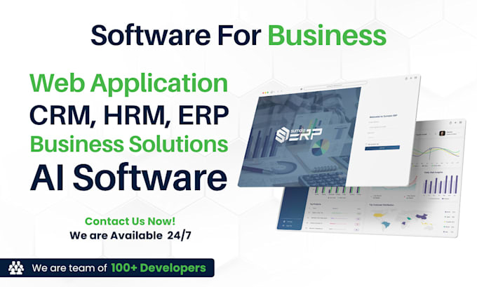 be your software and web application developer, ai software, CRM, saas, erp