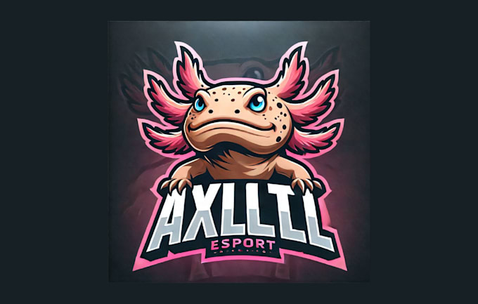 do creative axolotl head esport mascot logo for your company