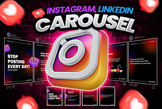 design attractive instagram, linkedin carousal post design