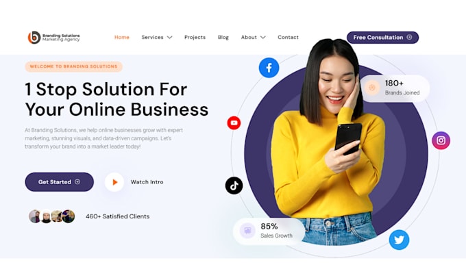create smma, corporate, small business, or digital agency website with wordpress