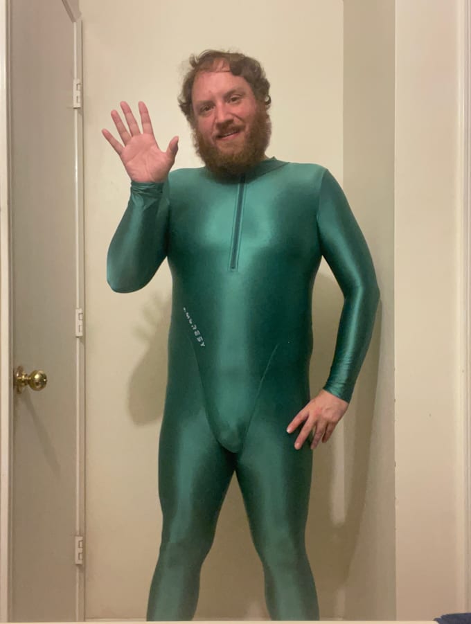 record a short video with a greeting, upbeat comment in my bodysuit