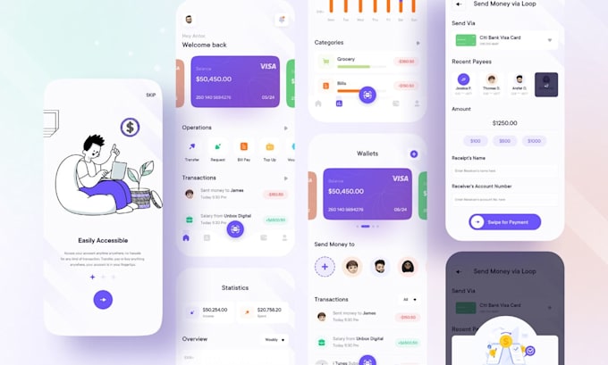 design fintech website fintech banking loan app fintech app