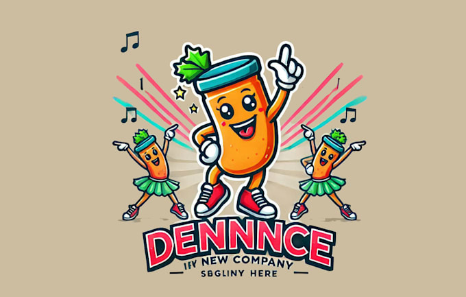 design dance mascot logo  very fast with super color