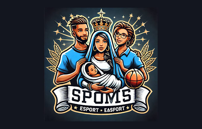 Do creative family portrait nativity mascot logo with any file by ...