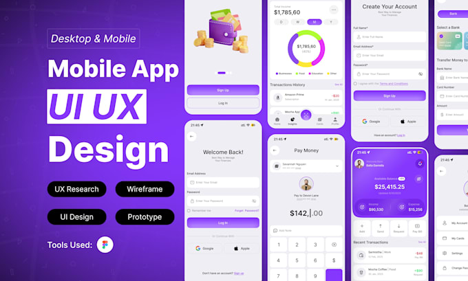 Do modern mobile app ui ux design in figma for ios and android by ...