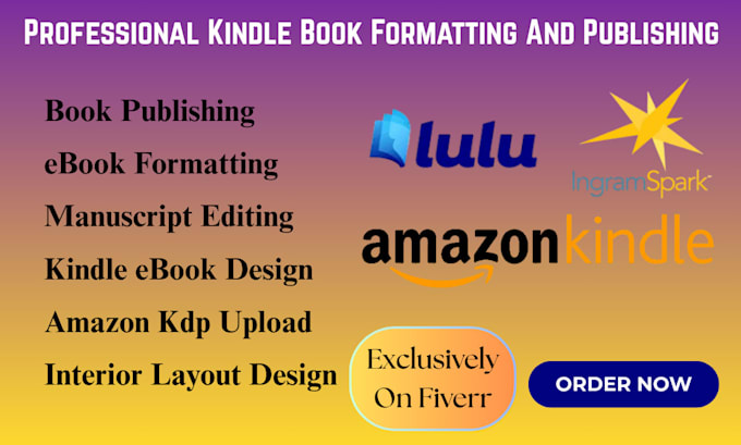 format, edit, publish, upload kindle book, ebook, manuscript amazon kdp journal