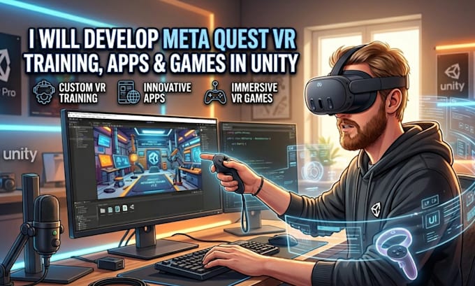 develop meta quest VR training, apps and games in unity
