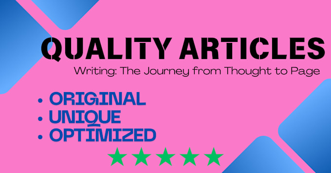 write high quality articles in english for you