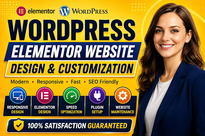 create wordpress elementor website and landing page