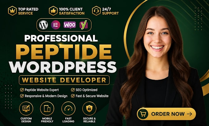 create peptide wordpress website, design, redesign, custom website development
