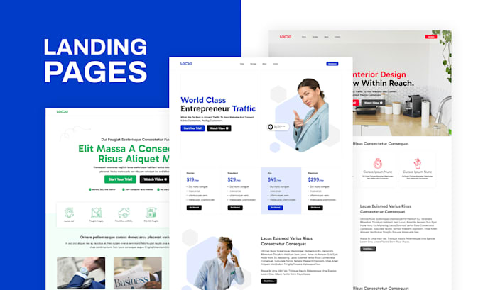 create professional landing page design, website in figma
