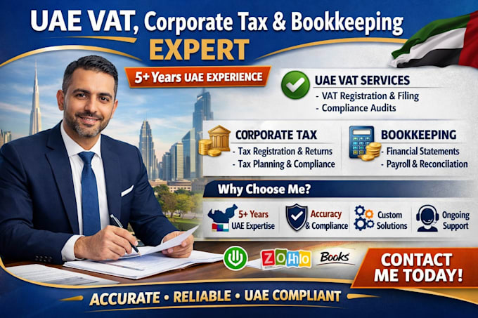 handle uae accounting, vat filing, corporate tax and bookkeeping end to end