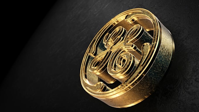 create 3d gold metal logo reveal intro