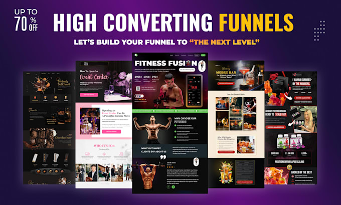 design clickfunnels 2 0 , gohighlevel funnel, ghl landing page and ghl website