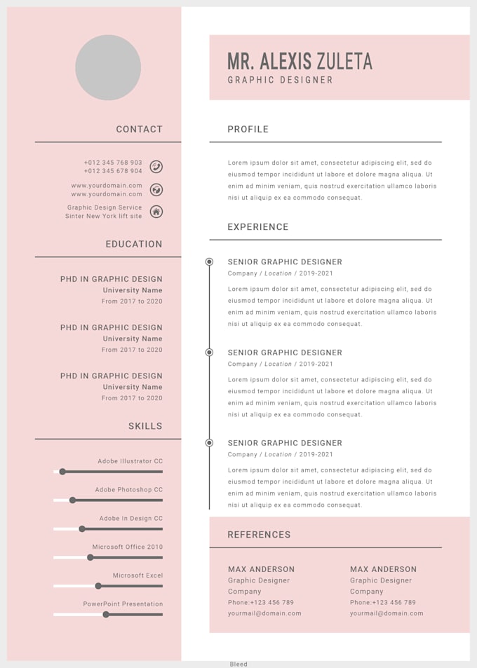 make professional resume design and cv template