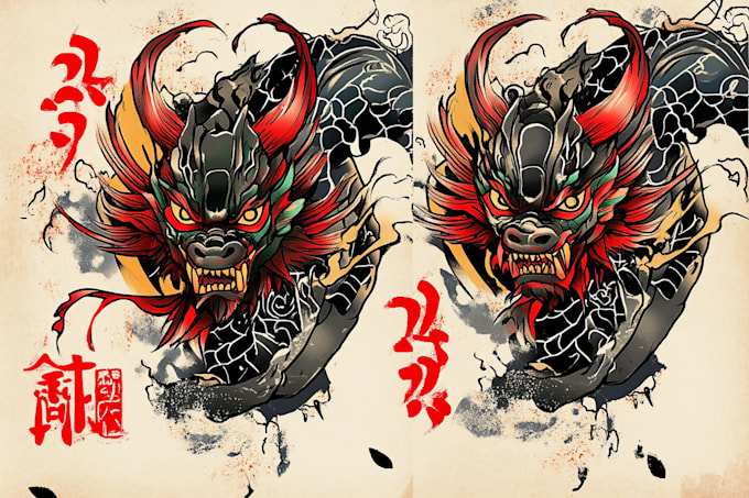 draw amazing japanese oriental tattoo