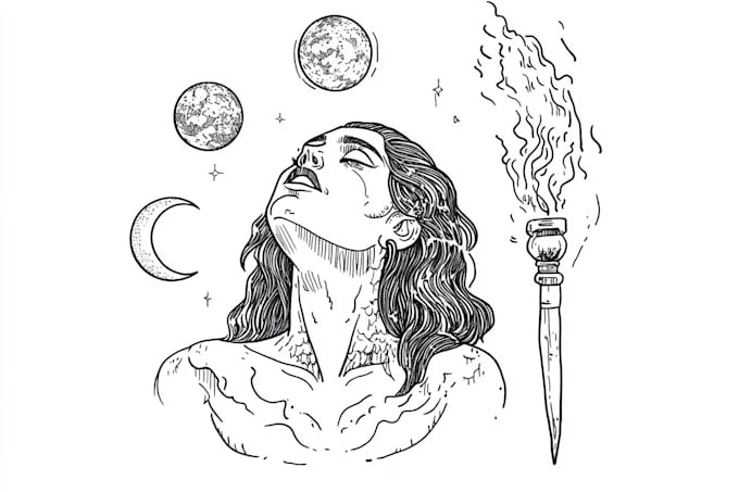 make a minimalist lineart tattoo design or illustration