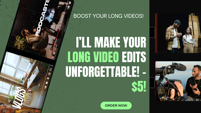 edit long videos for youtube, vlogs, documentaries, podcasts, gaming, any style