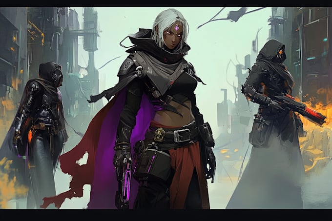 design fantasy and cyberpunk character