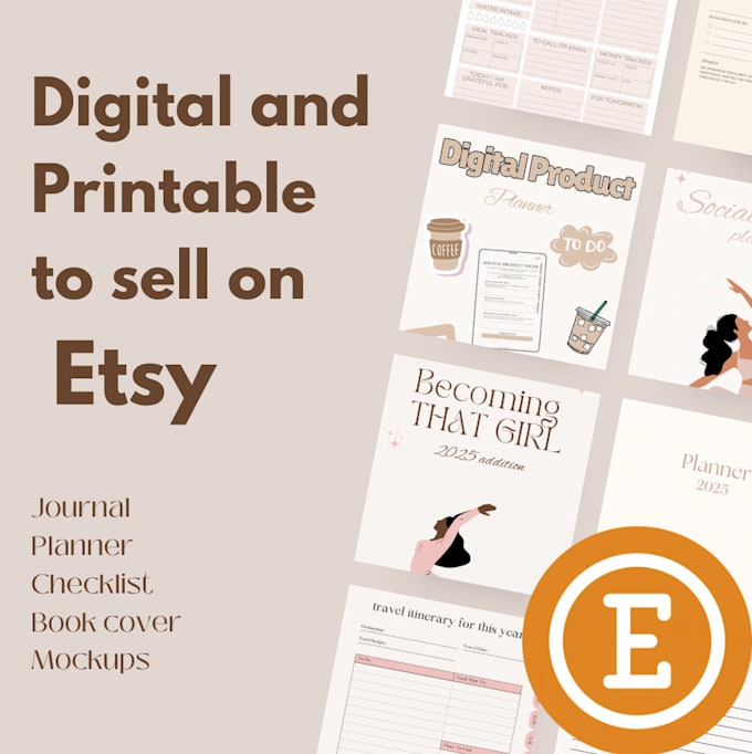 design journal, tracker, book cover, any planner and checklists