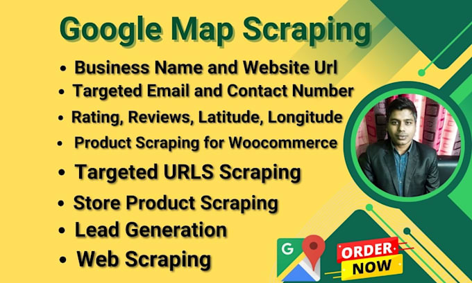do web scraping or google map scraping, lead generation and web research