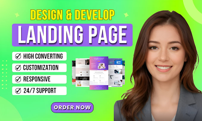Create a high converting and custom responsive landing page by Adil_fa ...