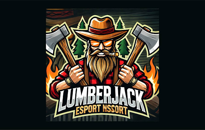 make modern lumberjack mascot logo with free source file