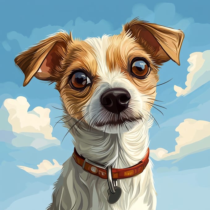 draw pet portrait into cartoon