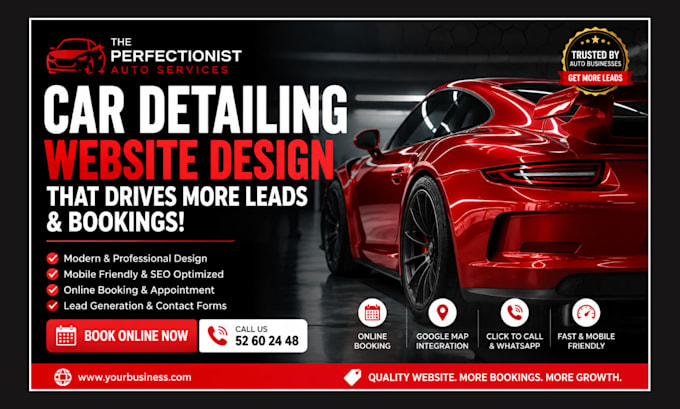 car detailing website auto detailing website car repair website car wash leads