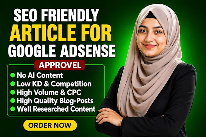 write 30 high quality SEO friendly articles for quick google adsense approval