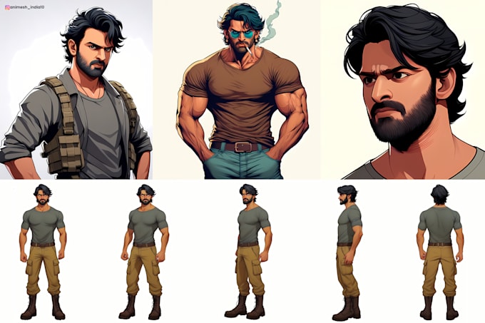 Character Model Style Create a character model sheet in any style by Darshan_dabrase | Fiverr