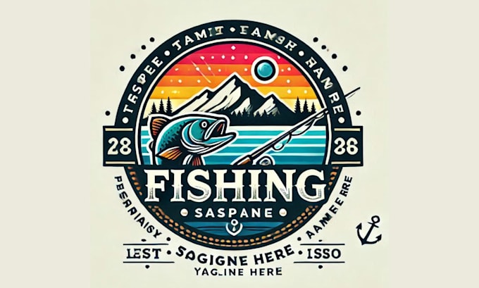 do unique outdoor hunting fishing and deer logo