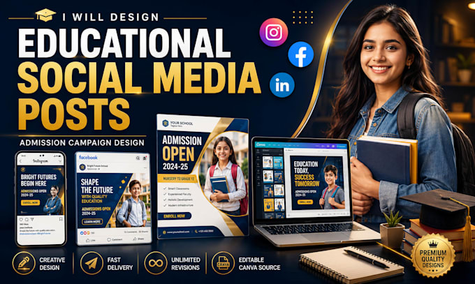design educational social media posts and admission campaign