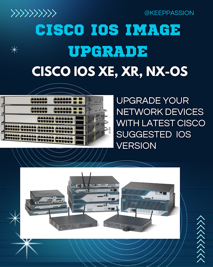 perform IOS upgrade on cisco devices with cisco IOS iosxe iosxr nxos