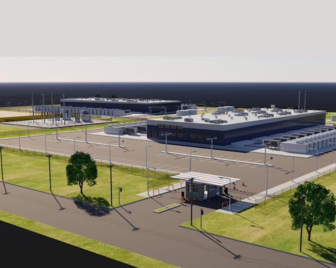 design and render cgi 3d warehouse, commercial or industrial building, factory