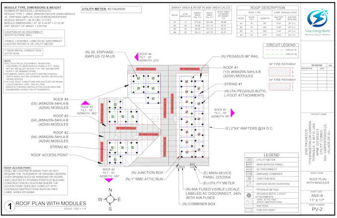design solar pv permit plan drawings for USA