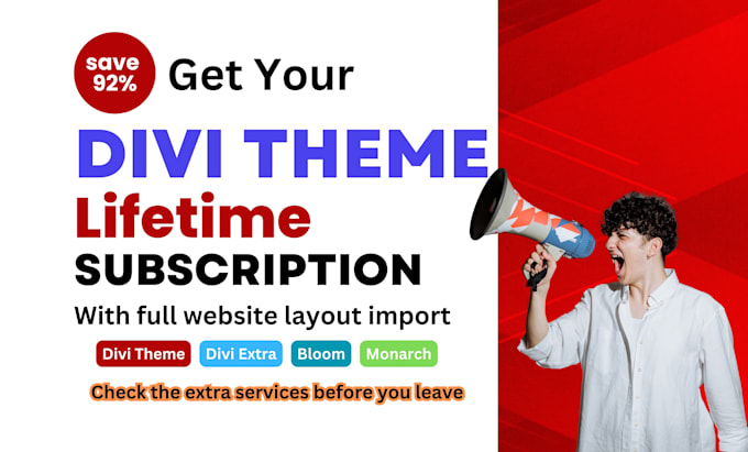 install wordpress divi theme lifetime subscription with demo import