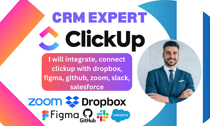 integrate, connect clickp with dropbox, figma github, zoom, slack, salesforce