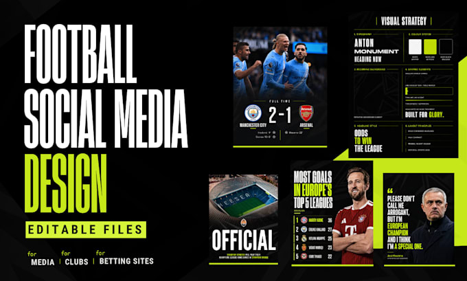 design football social media graphics for clubs and pages