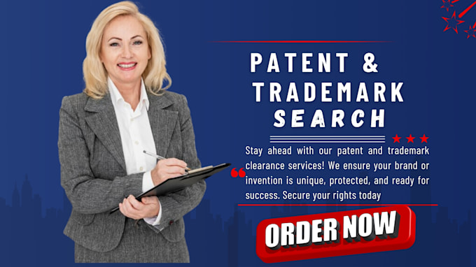 conduct trademark, patent clearance search  provide a report with amazon check